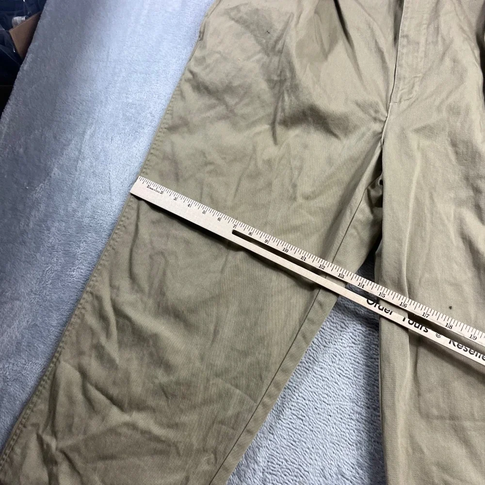 Polo Ralph Lauren Mens 42x30 Pleated Chino Pants Khaki Tan Made in USA Adjusters